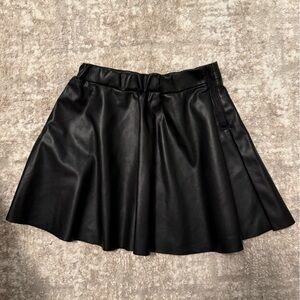 H&M Black Faux Leather Flared Skirt - Kids size 6X